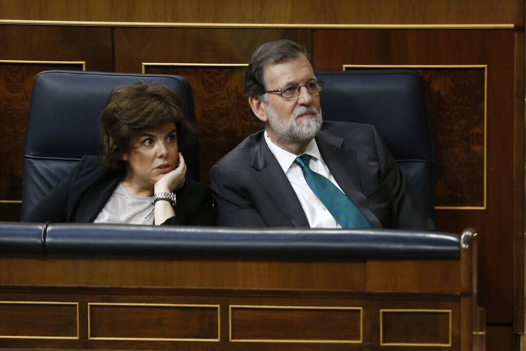 El expresidente Mariano Rajoy y la exvicepresidenta Soraya Sáenz de Santamaría